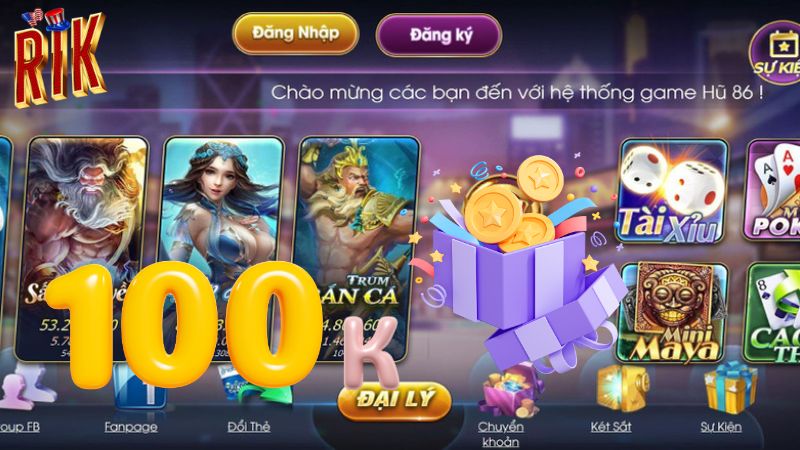 Giới thiệu khuyến mãi RikVip thưởng 100% nạp đầu